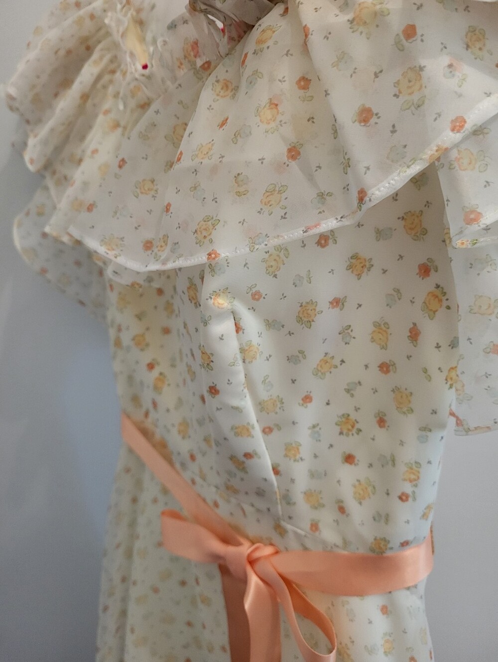 Vintage 70s Prairie Maxi Dress Boho Ruffles Cottagecore Formal Cocktail - Picture 5 of 14